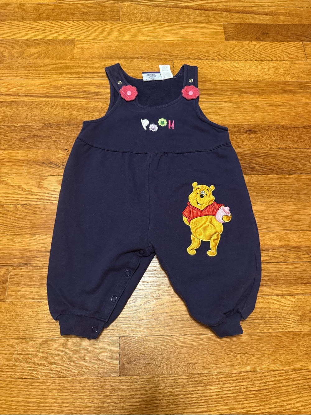 Winnie The Pooh Vintage Overalls 12m Fleece Sweat Fleece 90s Character Coverall